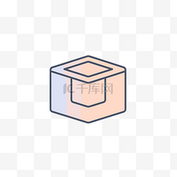 白色正方形盒子图片_白色背景上的盒形图标 向量
