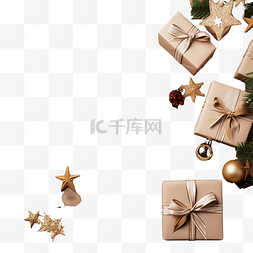 木空间图片_木桌上的圣诞礼品盒