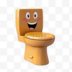 厕所符号图片_幼稚的卡通人物木制马桶