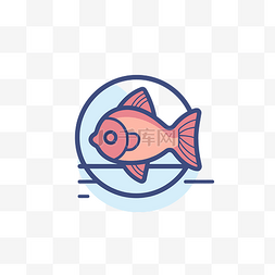 鱼和水族馆的图标 向量