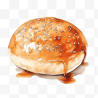 蒸出美味图片素材_蒸的东西包子美味的亚洲街头食品粗糙的油漆水彩