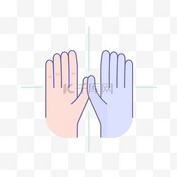 两只手互相指向 向量