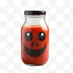 玻璃罐里的万圣节健康番茄汁，灰