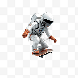 骑火箭图片_3d 宇航员穿着宇航服，像滑板手一