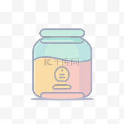 圆形罐子的图形，罐子里有彩色液