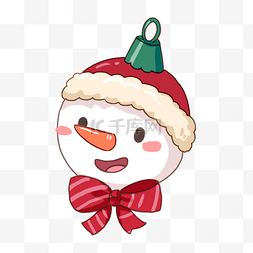 雪插画雪人图片_圣诞节雪人装饰红色