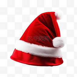 雪花图片_隔离红色圣诞老人帽子png