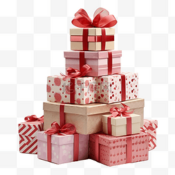 礼物盒一堆图片_一堆圣诞节或情人节手工制作的礼