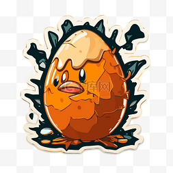 蛋壳设计图片_口袋妖怪蛋壳破裂的贴纸 向量