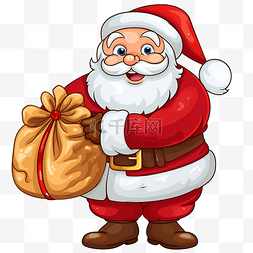 聖誕老人角色與一袋聖誕禮物的卡