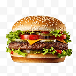 白色肉包图片_png背景上孤立的美味汉堡