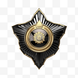 3d 插图警察徽章
