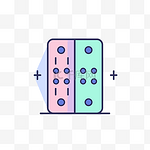 一个多米诺骨牌骰子，两个矩形之间有两个空格 向量