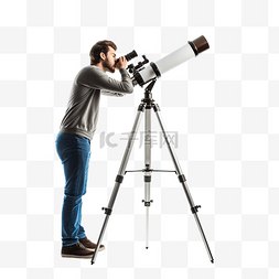 女性员工图片_保持望远镜姿势