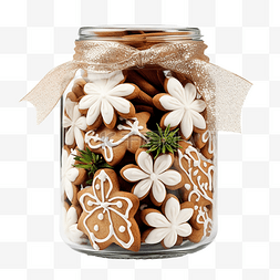 冬季松果图片_圣诞组合物，配有美味的星姜饼干