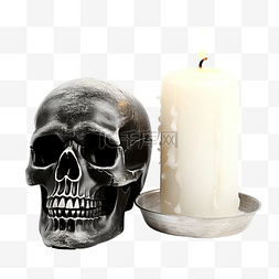 幽灵的威胁图片_万圣节头骨和蜡烛