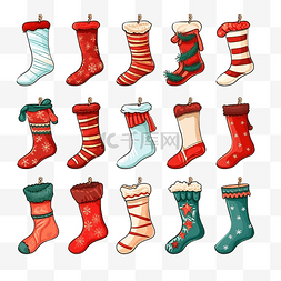 圣诞袜卡通图片_找到圣诞袜的不同图片
