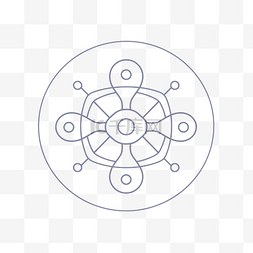 圆圈中一朵花的线性图标 向量