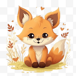 聪明的小狗图片_可爱的狐狸动物插画