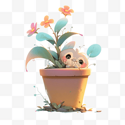 盆里可爱的小花