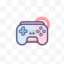 游戏控制器图标平面风格插图粉红