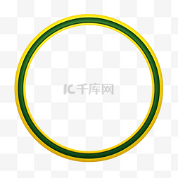 twibbon绿色和黄色框架基本形状
