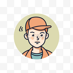 橙色加密货币图标图片_橙色和橙色的棒球帽卡通人 向量