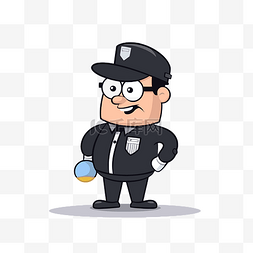 拿警察图片_裁判剪贴画卡通警察穿着制服，一