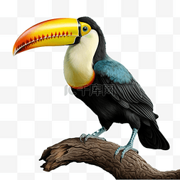 亚马逊思维导图图片_孤立的黄嘴巨嘴鸟