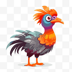 famingo 剪贴画彩色卡通公鸡和喙隔