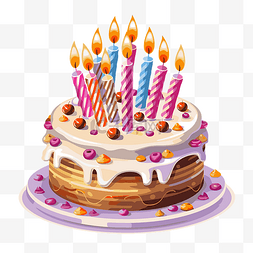 生日蠟燭图片_生日蛋糕与蜡烛剪贴画矢量生日蛋