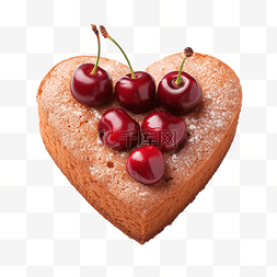 心形的蛋糕图片_心形樱桃蛋糕