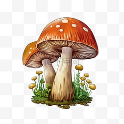 烤大蒜图片_可爱蘑菇蔬菜文具贴纸油画