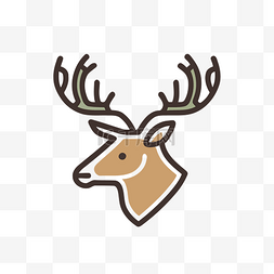 棕色鹿头图标 向量