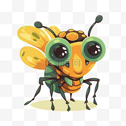 昆虫剪贴画可爱的小虫子大眼睛卡