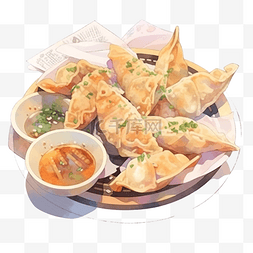 生活服务平台图标图片_饺子日本料理美味的亚洲街头食品