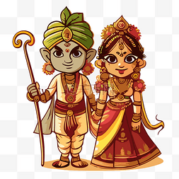 卡通印度服装图片_印度教婚礼 向量