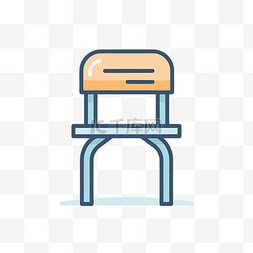 教室椅子图片_白色背景上的方形学校椅图标 向