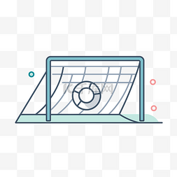 商业足球门线图标矢量风格设计
