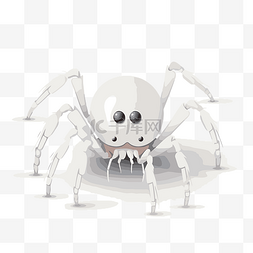 眼睛矢量图片_白色蜘蛛剪贴画可爱的白色蜘蛛与