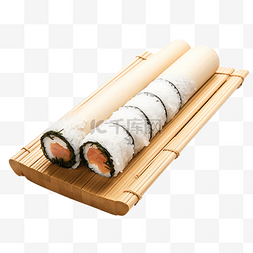 竹子背景图片_用于日本食品的卷机寿司竹