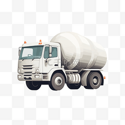 材料运输图片_最小风格的水泥卡车插图
