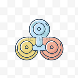 指尖陀螺图片_上面有一个圆圈的彩色徽标 向量