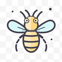 以现代风格绘制的蜜蜂图标的白色
