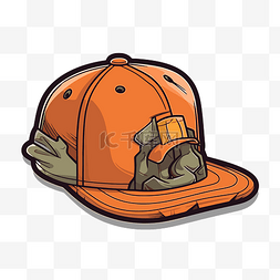 橙色帽子类似于机器人的帽子剪贴