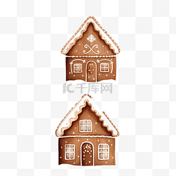 房子符號图片_无缝圣诞姜饼屋 绘制姜饼饼干 手