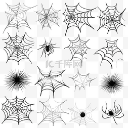 蜘蛛网蜘蛛图片_用于万圣节设计和装饰的可怕蜘蛛