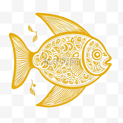 柠檬鱼泰国食品海鲜有机线涂鸦