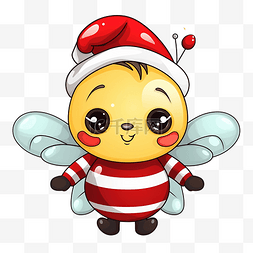 蜂蜜水彩图片_圣诞节可爱的蜜蜂