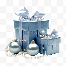 圣诞价格图片_带圣诞手杖的蓝色礼品盒